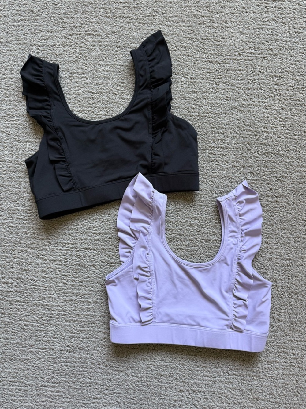 Dance Tops - Scoop Neck Bra - Black and Lavender